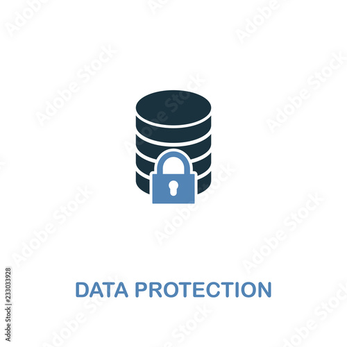 Data Protection icon in two colors. Premium design from internet security icons collection. Pixel perfect simple pictogram data protection icon for web design and printing