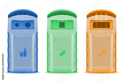 plastick dumpster waste sorting vector illustration