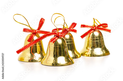 Christmas toys bells on a white background. Isolation