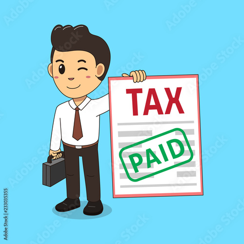 Cartoon a businessman paid tax
