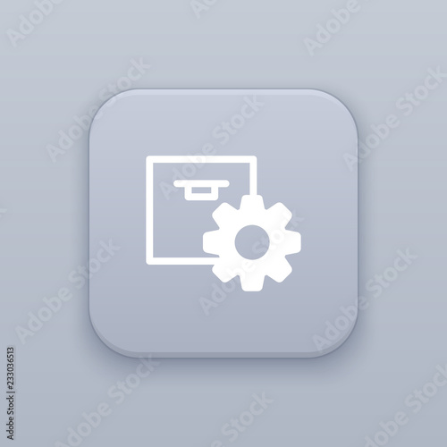 Setting pack, setting gray vector button with white icon