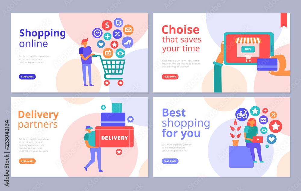 Online Shopping Concept Banners Online Shopping Concept Banners