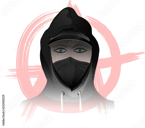 Antifa Protest Masked Demonstrator Political Fascism Mob Violence Civil Disobedience Racism Riot Anarchy
