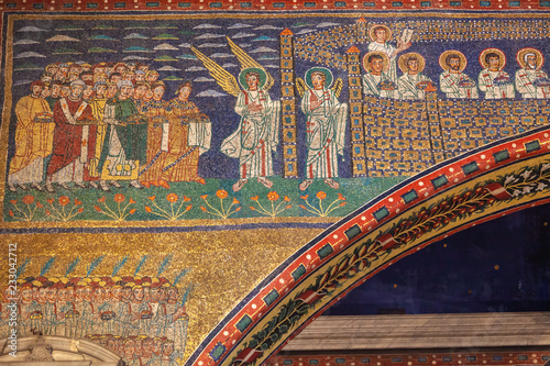 Photography Byzantine mosaics in the Basilica of Saint Praxedes (Santa Prassede) in Rome, I