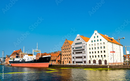 Traditional houses near the Motlawa river in Gdansk, Poland