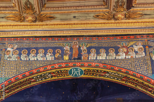  Byzantine mosaics in the Basilica of Saint Praxedes (Santa Prassede) in Rome, Italy photo