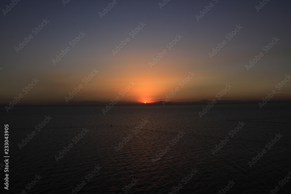 Obraz premium Atardece en la Manga la mar Menor, Murcia, España