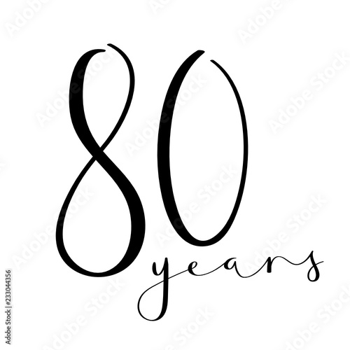 80 YEARS vector brush calligraphy icon