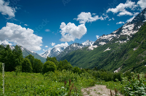 The beautiful landscape of the Caucasus Mountains Dombai