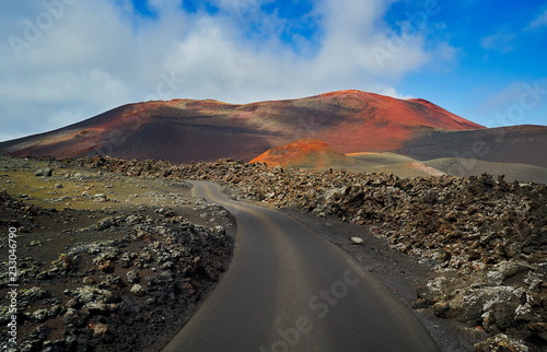 colorful volcanic craters in Timanfaya National Park  Lanzarote