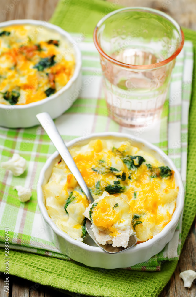 Chicken Spinach Cauliflower casserole Chicken Spinach Cauliflower casserole