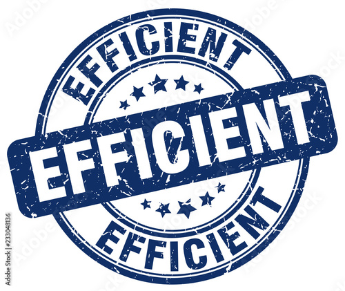 efficient blue grunge round vintage rubber stamp