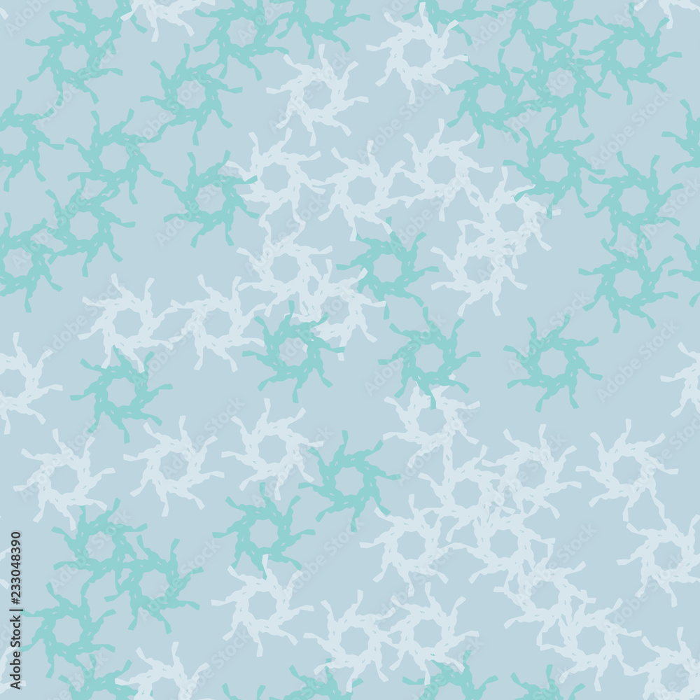 Winter seamless pattern with chaotic snowflakes in different shades of blue color Winter seamless pattern with chaotic snowflakes in different shades of blue color