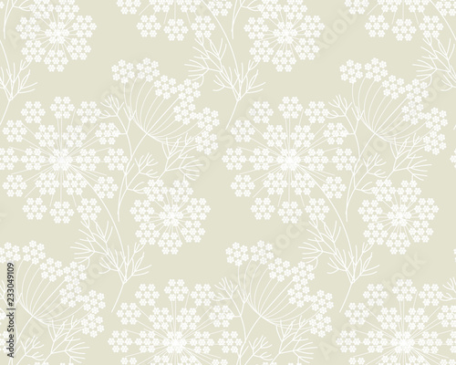 modern shapes dill or fennel seamless pattern