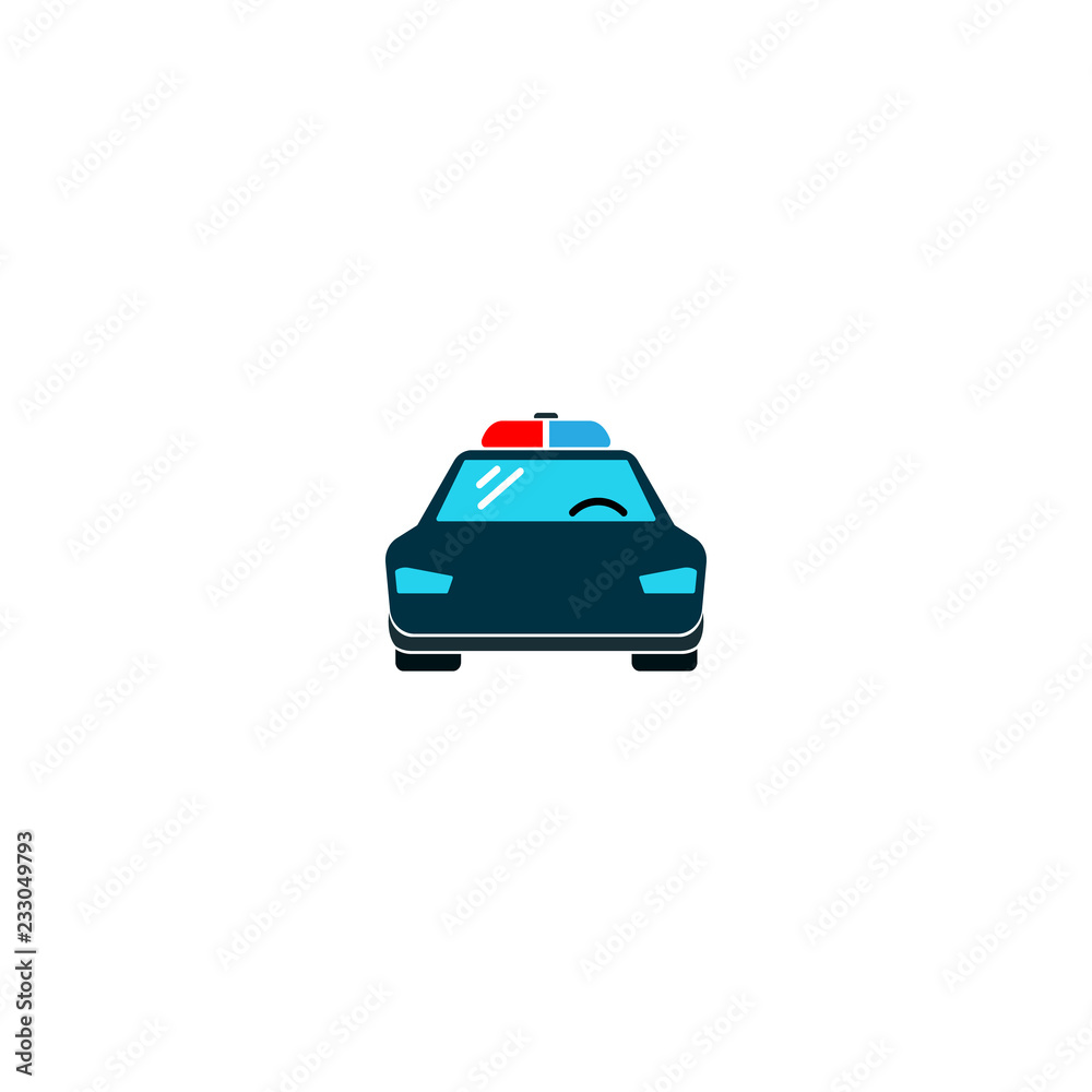 Police car icon. vector symbol isolated on white