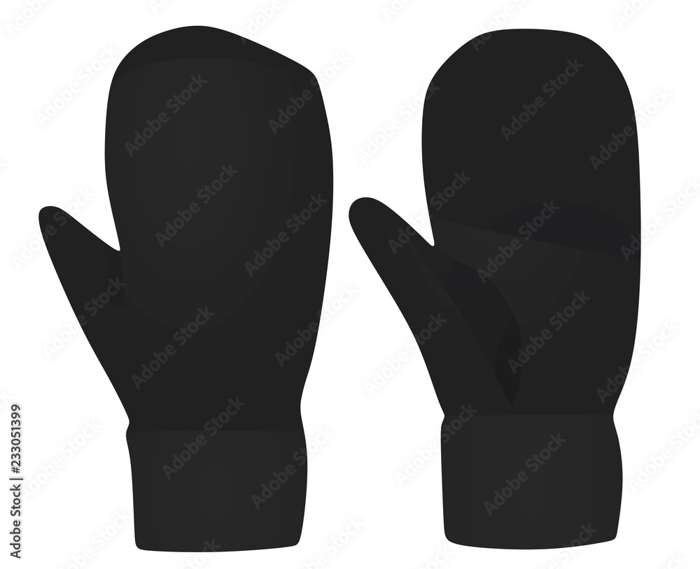 Black winter gloves. vector illustration Black winter gloves. vector illustration