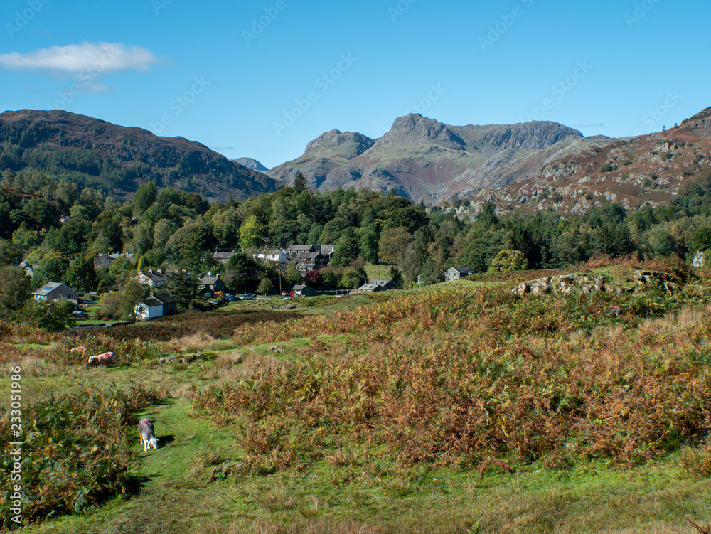 Langdale Pikes from Elterwater