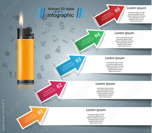 Realistic lighter - business infographic and marketing icon. Vector eps10