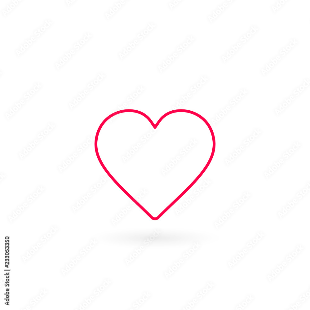Heart line icon, Vector isolated love or health symbol