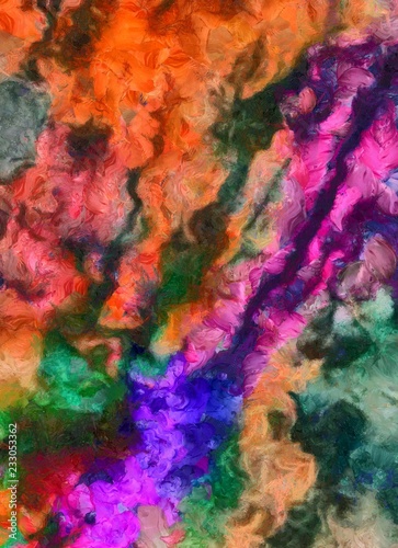 Detailed close-up grunge multi color abstract background. Dry brush strokes hand drawn oil painting on canvas texture. Creative simple pattern for graphic work, web design or wallpaper. © Alexandr