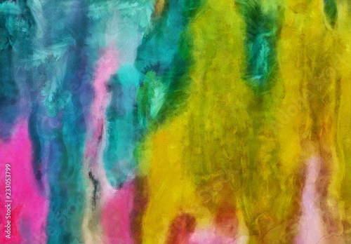 Detailed close-up grunge multi color abstract background. Dry brush strokes hand drawn oil painting on canvas texture. Creative simple pattern for graphic work, web design or wallpaper.