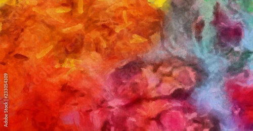 Impression color mix abstract texture art. Artistic bright background. Oil painting artwork. Modern style graphic wallpaper. Large strokes of paint. Colorful pattern for design work or wallpaper.