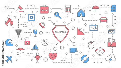 Insurance concept. Health, life and finance protection.