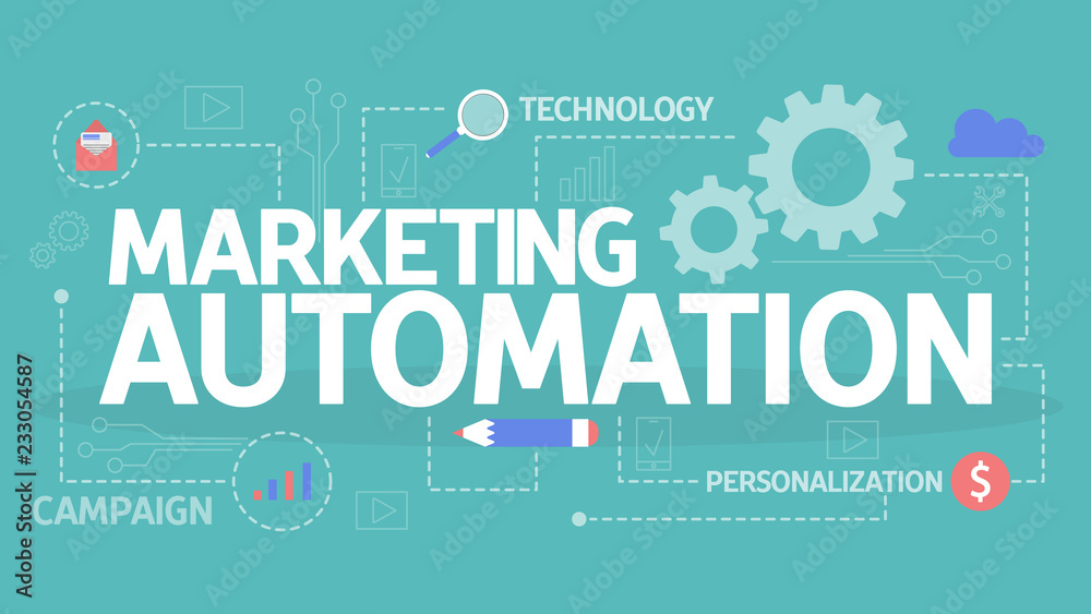 Marketing automation concept illustration. Idea of technology Marketing automation concept illustration. Idea of technology