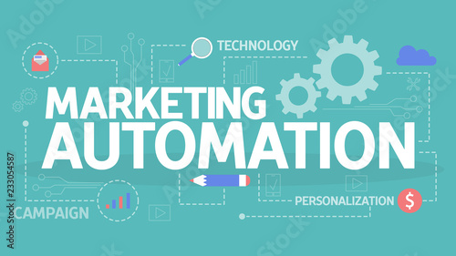 Marketing automation concept illustration. Idea of technology