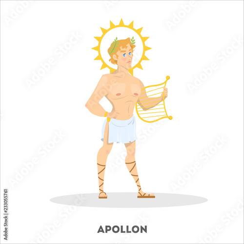 Apollon ancient greek god character. Greece history