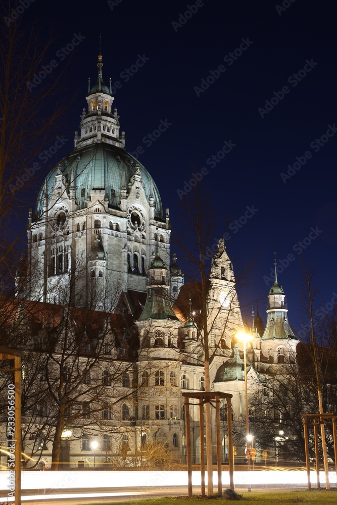 Hannover Nacht Neue Rathaus