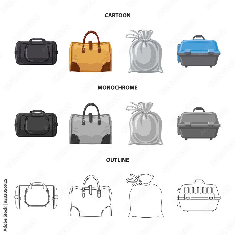 Vector design of suitcase and baggage symbol. Set of suitcase and journey stock vector illustration. Vector design of suitcase and baggage symbol. Set of suitcase and journey stock vector illustration.