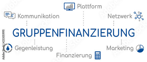 Gruppenfinanzierung Infografik Blau