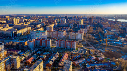 aerial view of the city