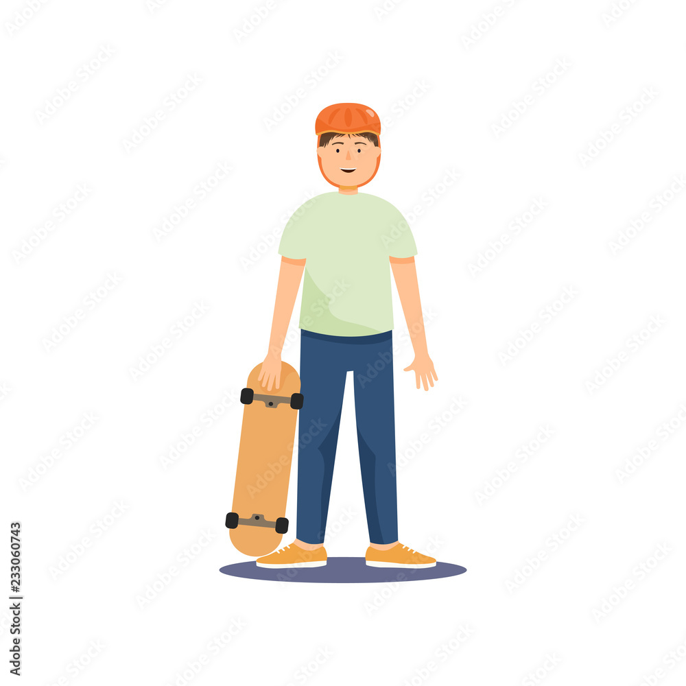 Young guy in a helmet rides a skateboard and performs various difficult stunts. Young guy in a helmet rides a skateboard and performs various difficult stunts.