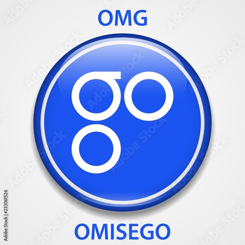 OmiseGo cryptocurrency blockchain icon. Virtual electronic, internet money or cryptocoin symbol, logo