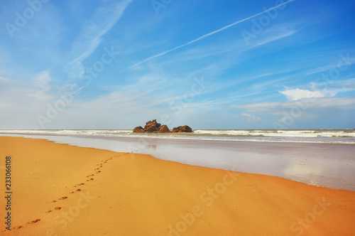Beautiful Atlantic Ocean landscape somewhere between Essaouira, Morocco