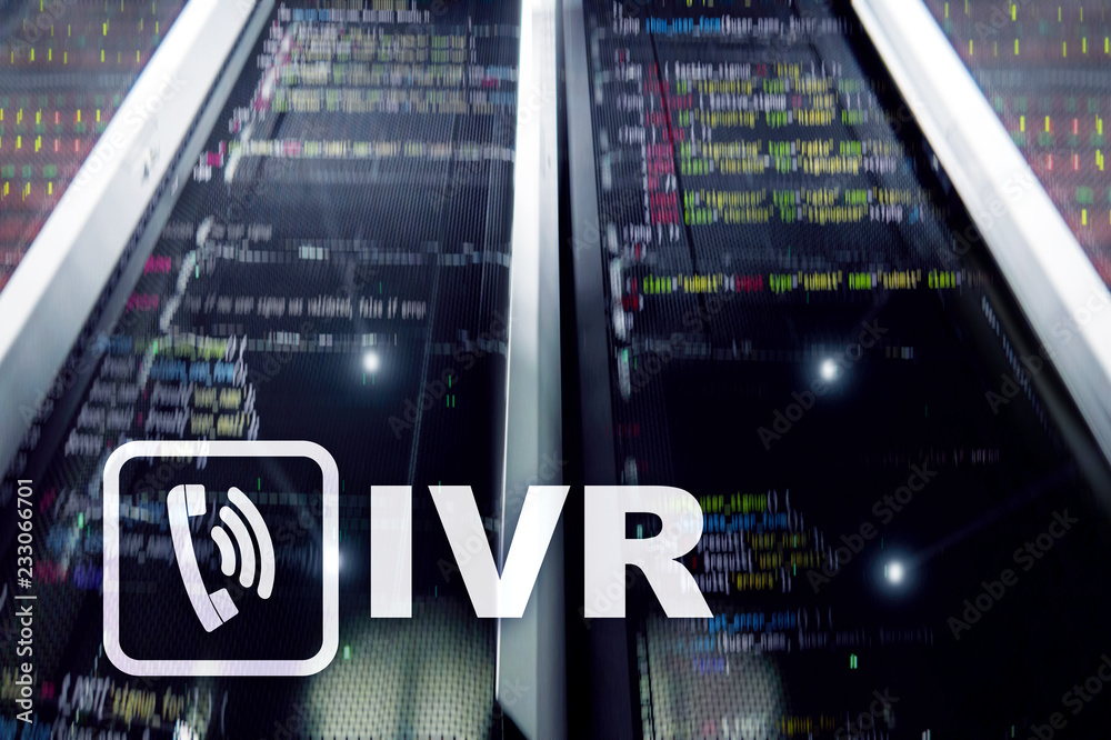 IVR Interactive voice response communication concept. Server room