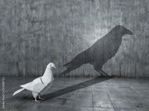 Fotografi Concept of hidden potential, dualism and change