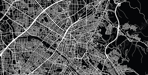 Urban vector city map of Kanazawa, Japan