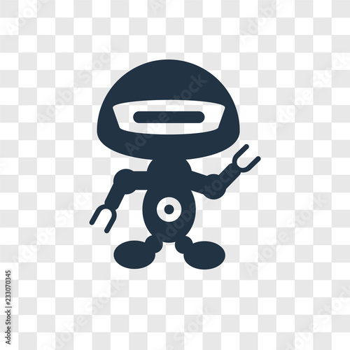 Robot vector icon isolated on transparent background, Robot transparency logo design