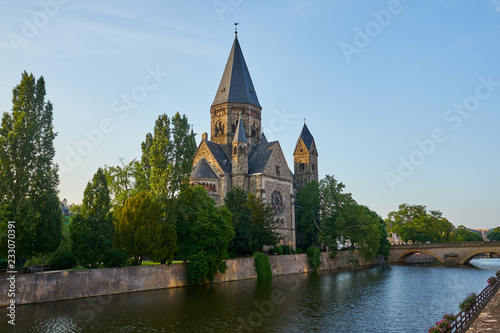 Protestant New Temple (Temple Neuf) Church Island at Metz France