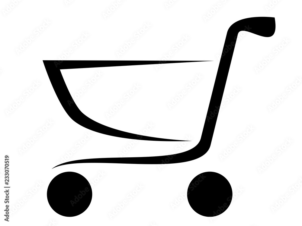 Vector illustration of a dynamically designed shopping cart Vector illustration of a dynamically designed shopping cart