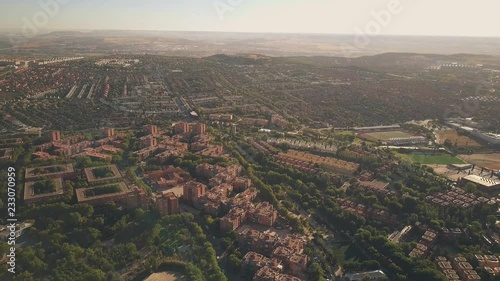 Aerial view of Rivas-Vaciamadrid, a city in the Community of Madrid, Spain photo