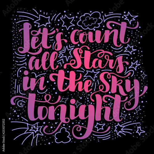 Let count the stars on the sky tonight