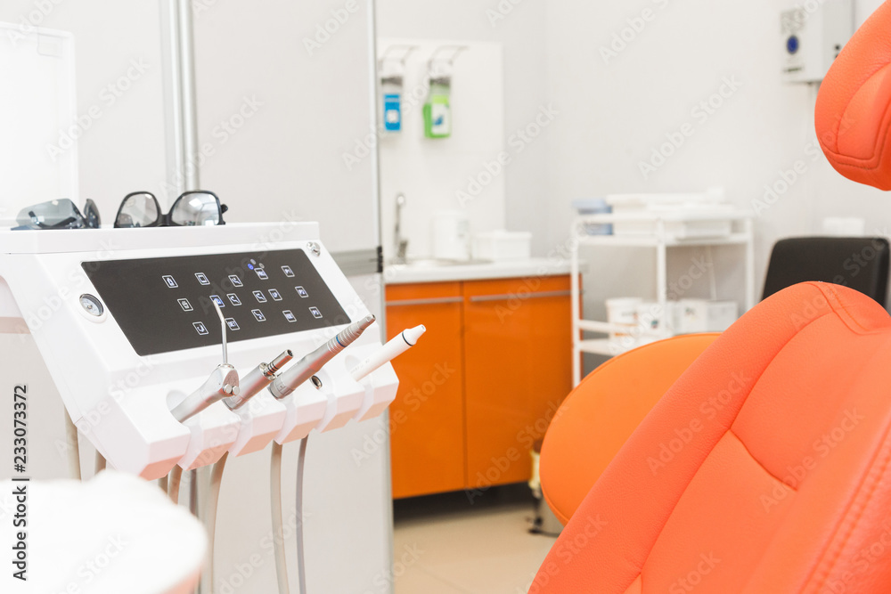 Dental clinic. Reception, examination of the patient. Teeth care. Close