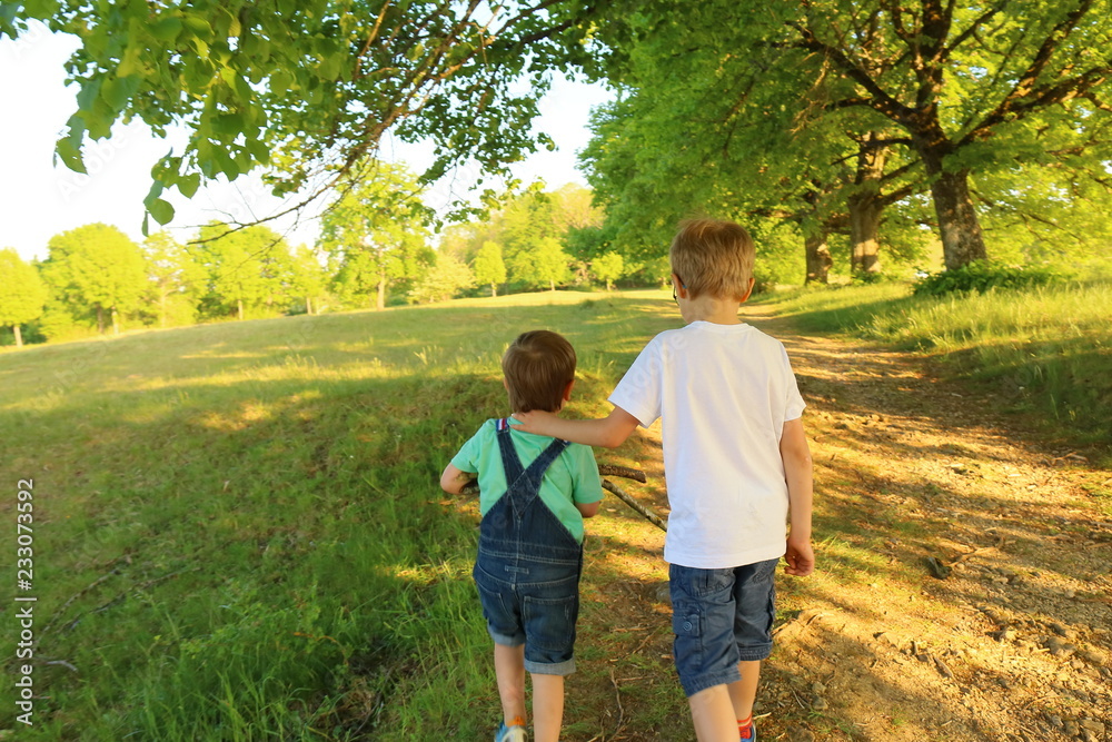 Fototapeta premium Zwei Brüde gehen spazieren