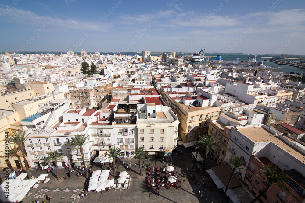 View from the top of the cathedral in Cadiz Andalusia Spain