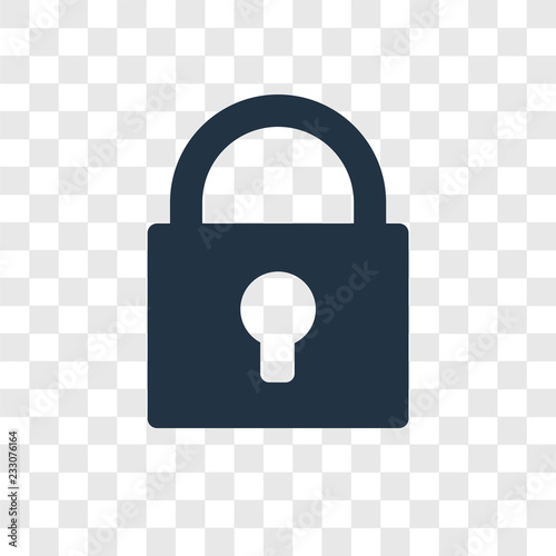 Lock vector icon isolated on transparent background, Lock transparency logo design