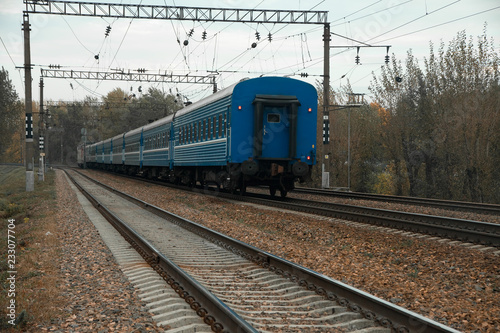 Railway in autumn in Belarus